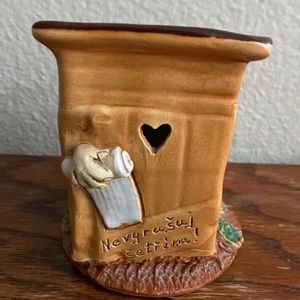 Vintage 70s RUCNI PRACE Ceramic Bank Boho Czechoslovakia “NEVER RUN OUT”